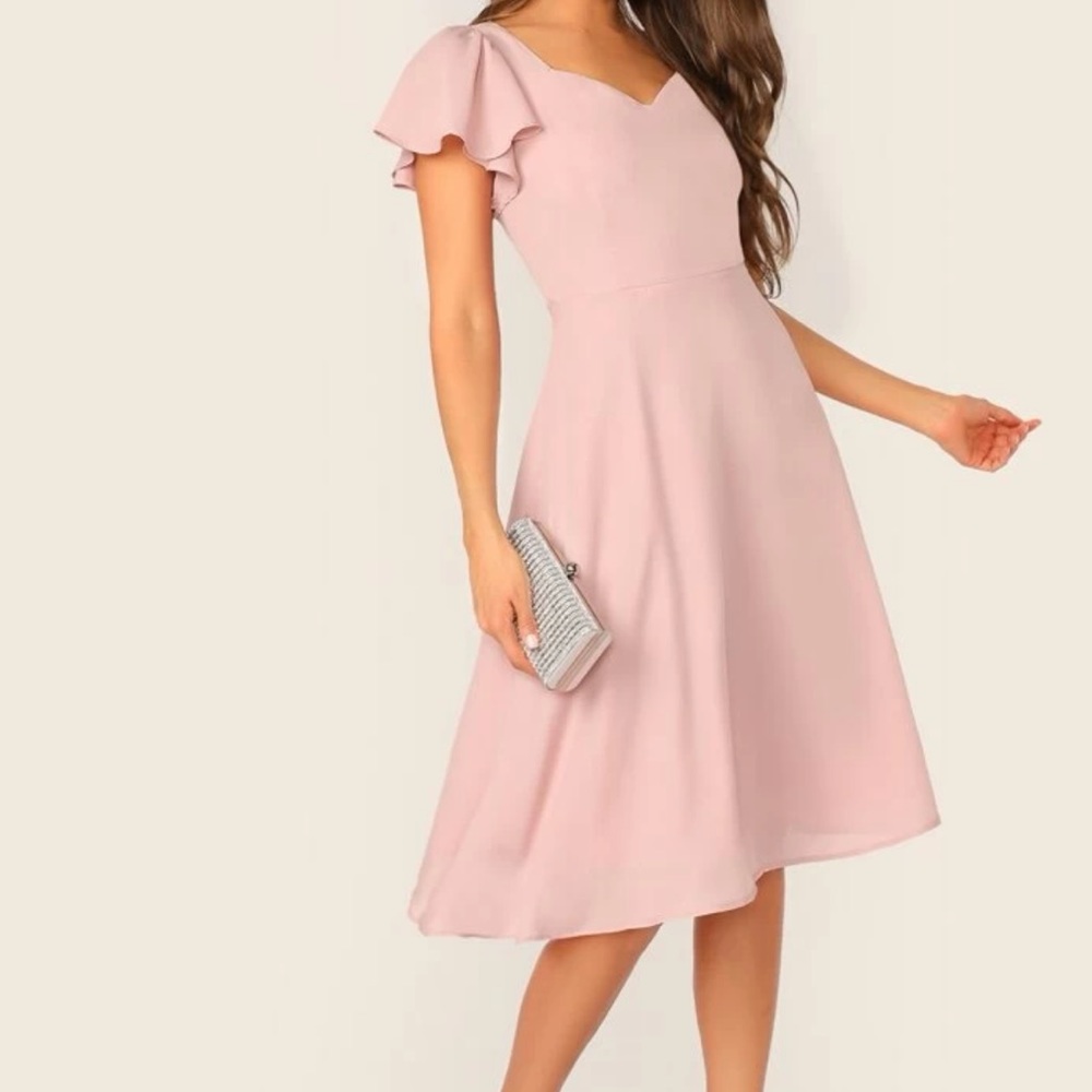 Pink midi dress
